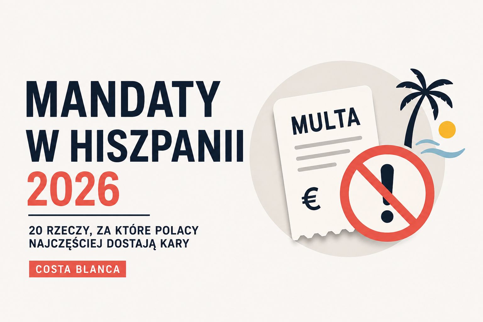 Mandaty w Hiszpanii 2026. 20 rzeczy, za które Polacy najczęściej dostają kary na Costa Blanca , Mandaty w Hiszpanii 2026. 20 rzeczy, za które Polacy najczęściej dostają kary na Costa Blanca
